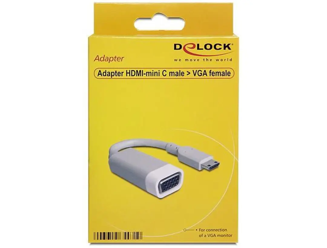 Delock Mini HDMI naar VGA Adapter 0,15m - Grijs