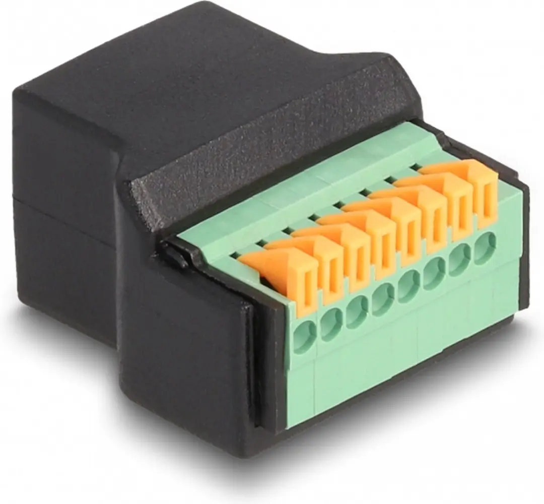 Delock RJ45 Vrouw-naar-Schroefklemadapter - Zwart/ Groen