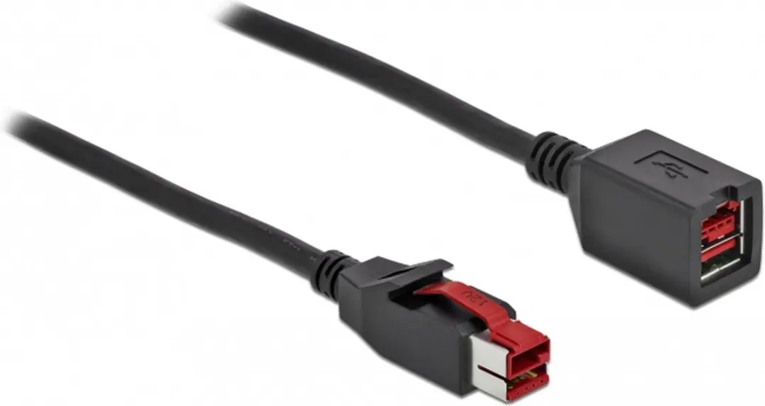 Delock PoweredUSB Verlengkabel 24V 4m - Zwart