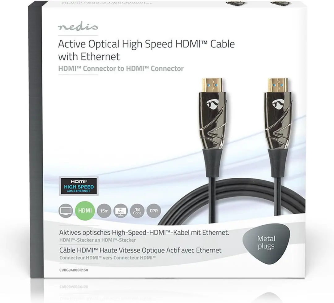 Nedis CVBG3400BK150 HDMI-Kabel 4K60 18Gbps 15m - Zwart
