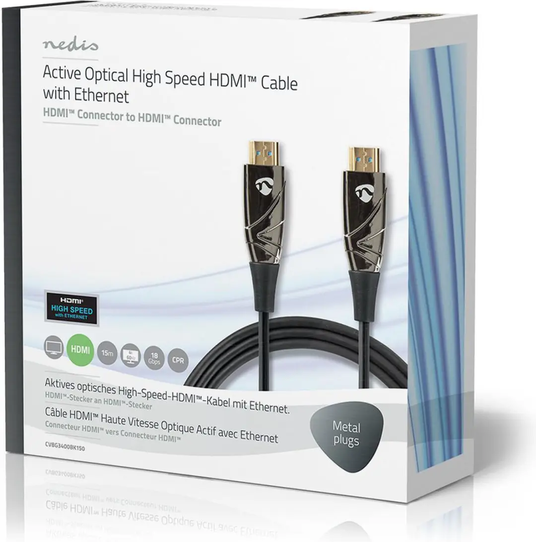 Nedis CVBG3400BK150 HDMI-Kabel 4K60 18Gbps 15m - Zwart