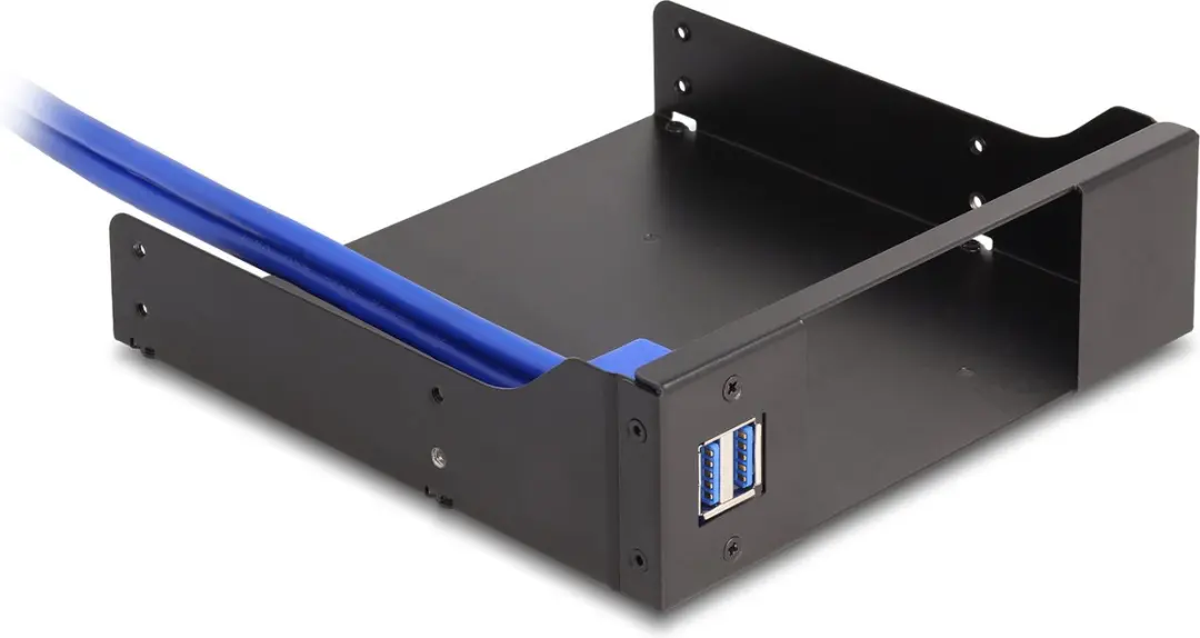 Delock 5.25" Metal Installatieframe met USB 5Gbps Hub - Zwart