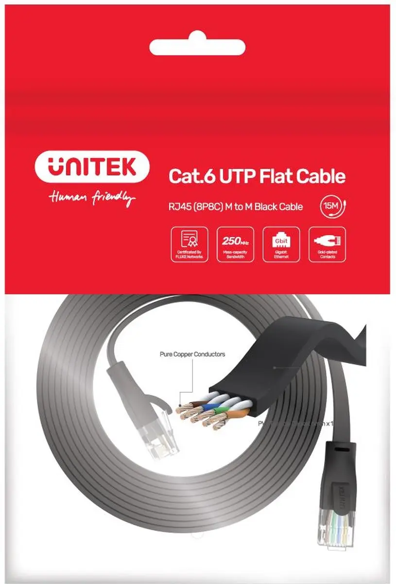 Unitek Patchcord RJ45 Cat6 Netwerkkabel 5M - Zwart