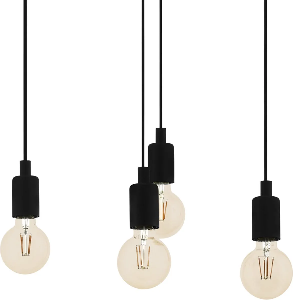Eglo Hogsmill Hanglamp 8x E27 - 115,5 cm - Zwart