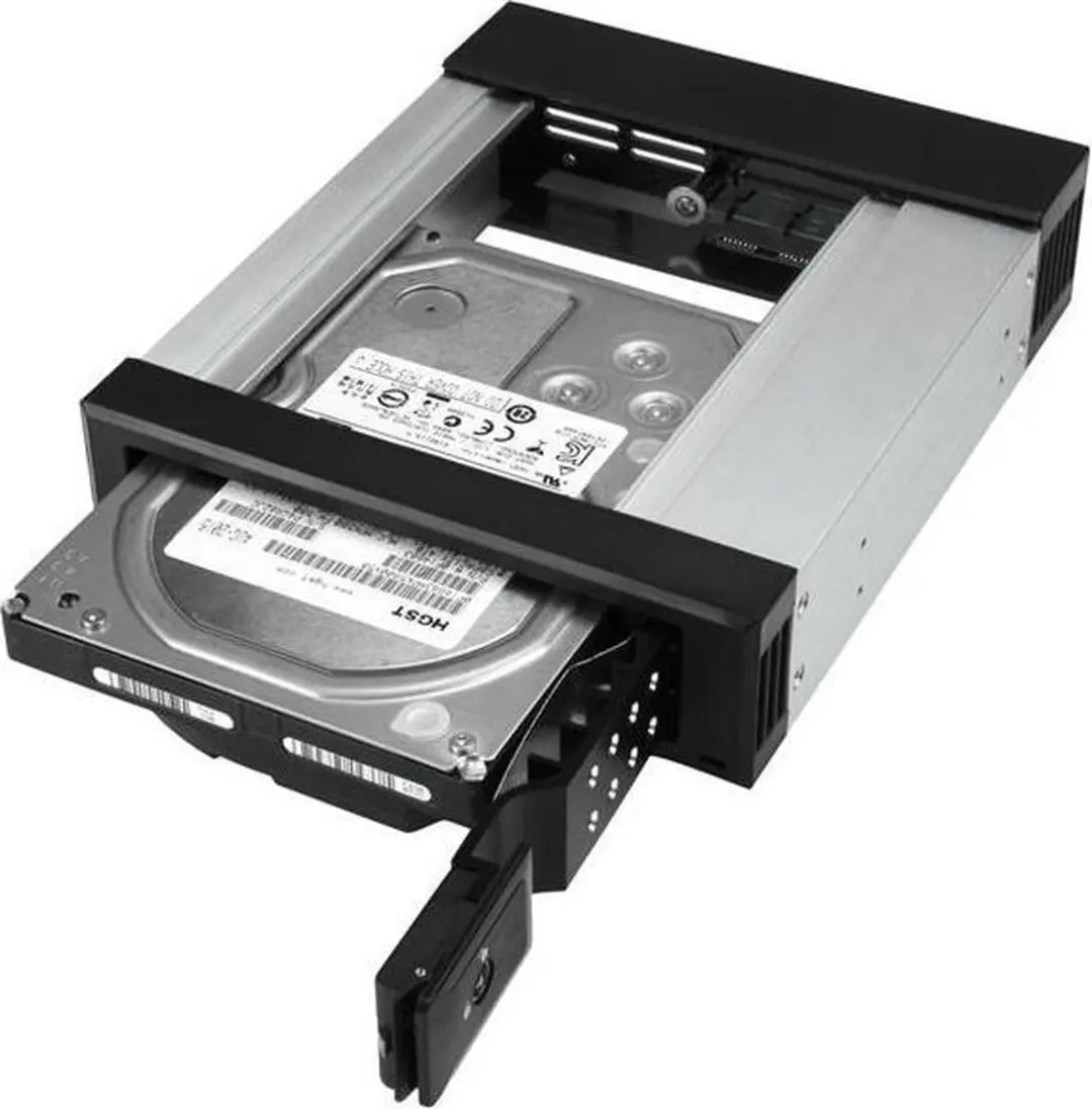 Startech HSB1SATSASBA 5.25" Hot Swap Bay - Zwart-Grijs