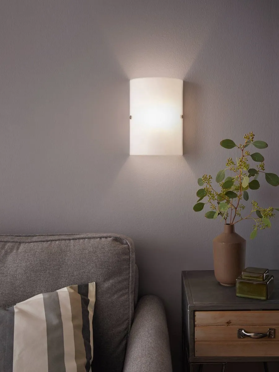 Eglo Troy 3 Wandlamp - 1 Lichtpunt - Nikkel-Mat - Wit