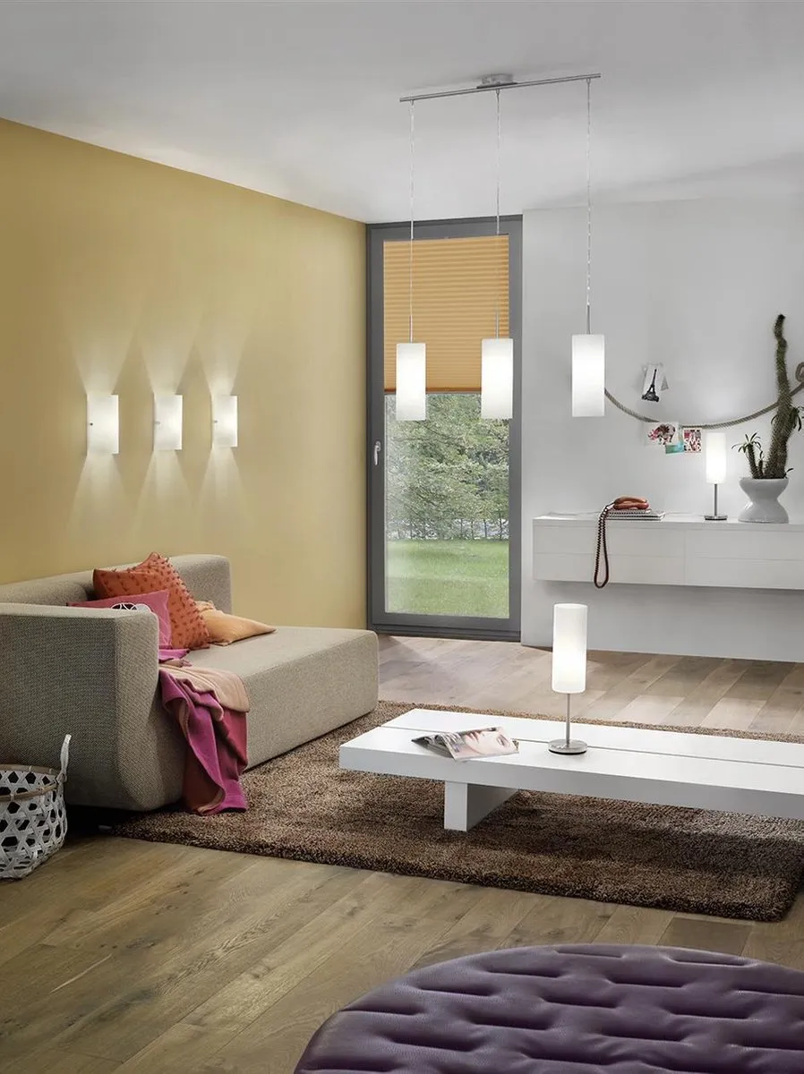 Eglo Troy 3 Wandlamp - 1 Lichtpunt - Nikkel-Mat - Wit