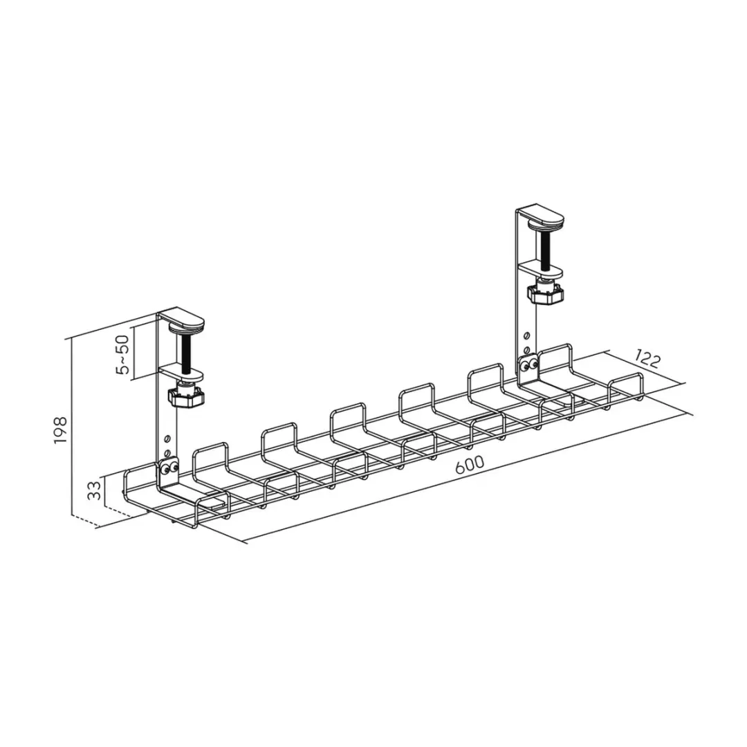 InLine Bureau Kabelgoot 60x14,8cm - wit