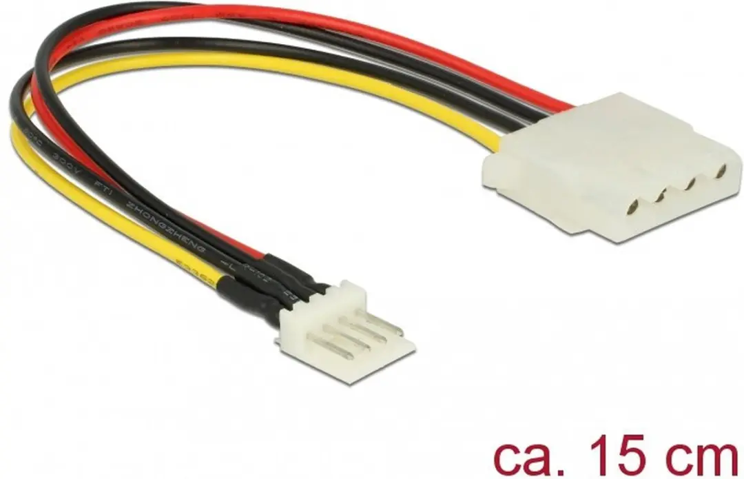 Delock Floppy naar Molex Voedingskabel 0,15m - Wit