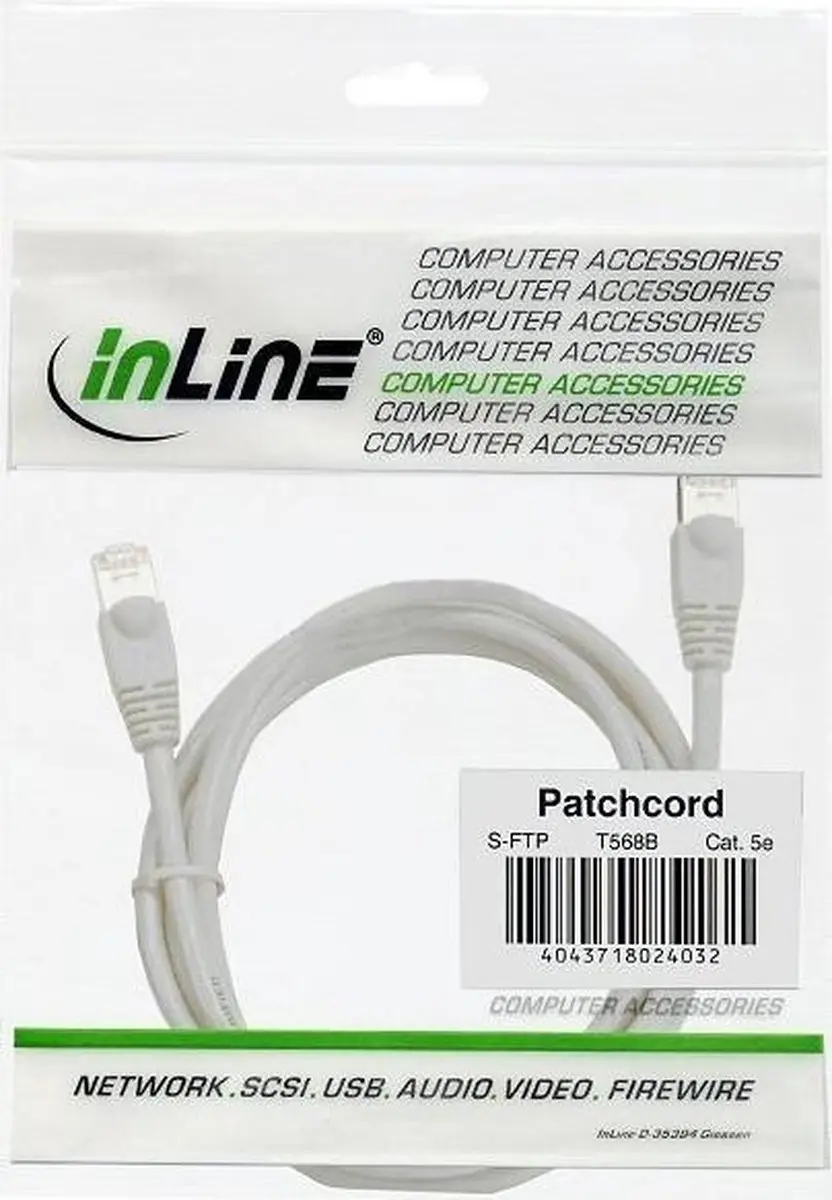 InLine Patchkabel SF/UTP Cat.5e Wit 2m