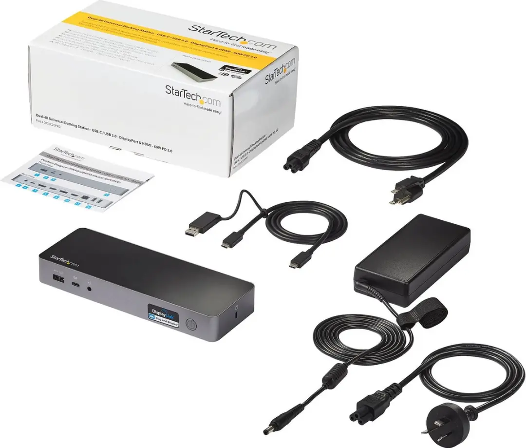Startech DK30C2DPPDUE Universeel Dock - 4K60Hz Dual Monitor - USB-C/USB-A - 60W