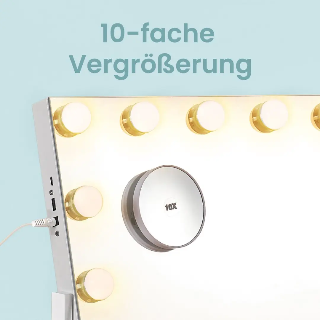 Songmics Make-up Spiegel 10x Vergroting - Wit