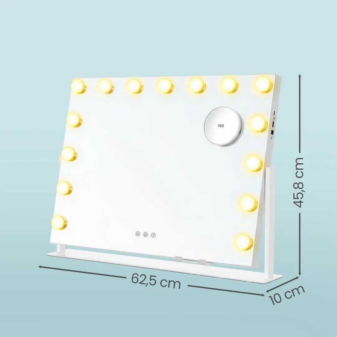 Songmics Make-up Spiegel 10x Vergroting - Wit