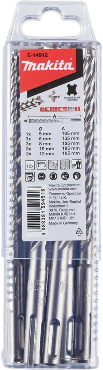 Makita E-14912 SDS-Plus Betonboorset 12-delig