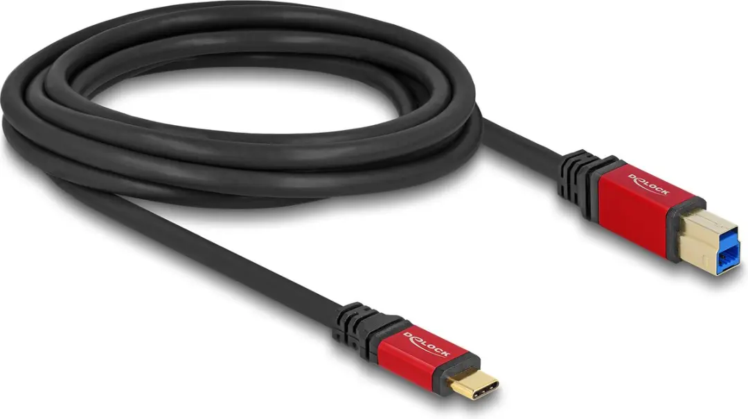 Delock USB-C naar USB-B Kabel 5Gbps 3m - 10W - Zwart