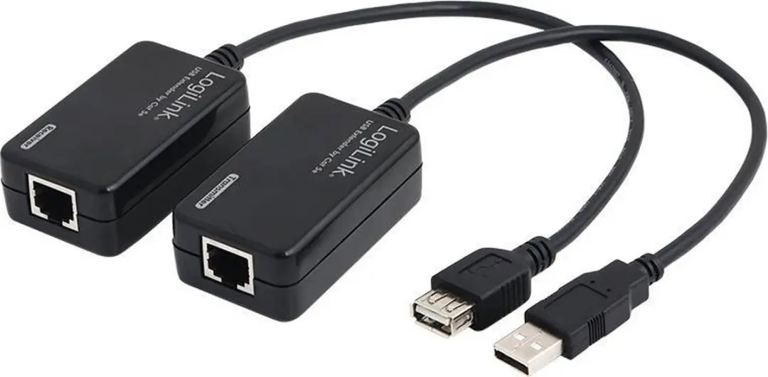 Logilink UA0021D USB-A Extender - 2 Stuks - Zwart