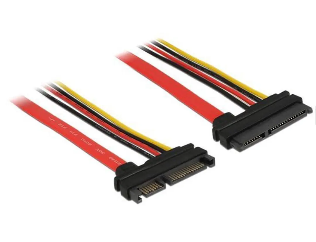 Delock SATA Verlengkabel 6 Gbit/s 0,10m - 5V + 12V