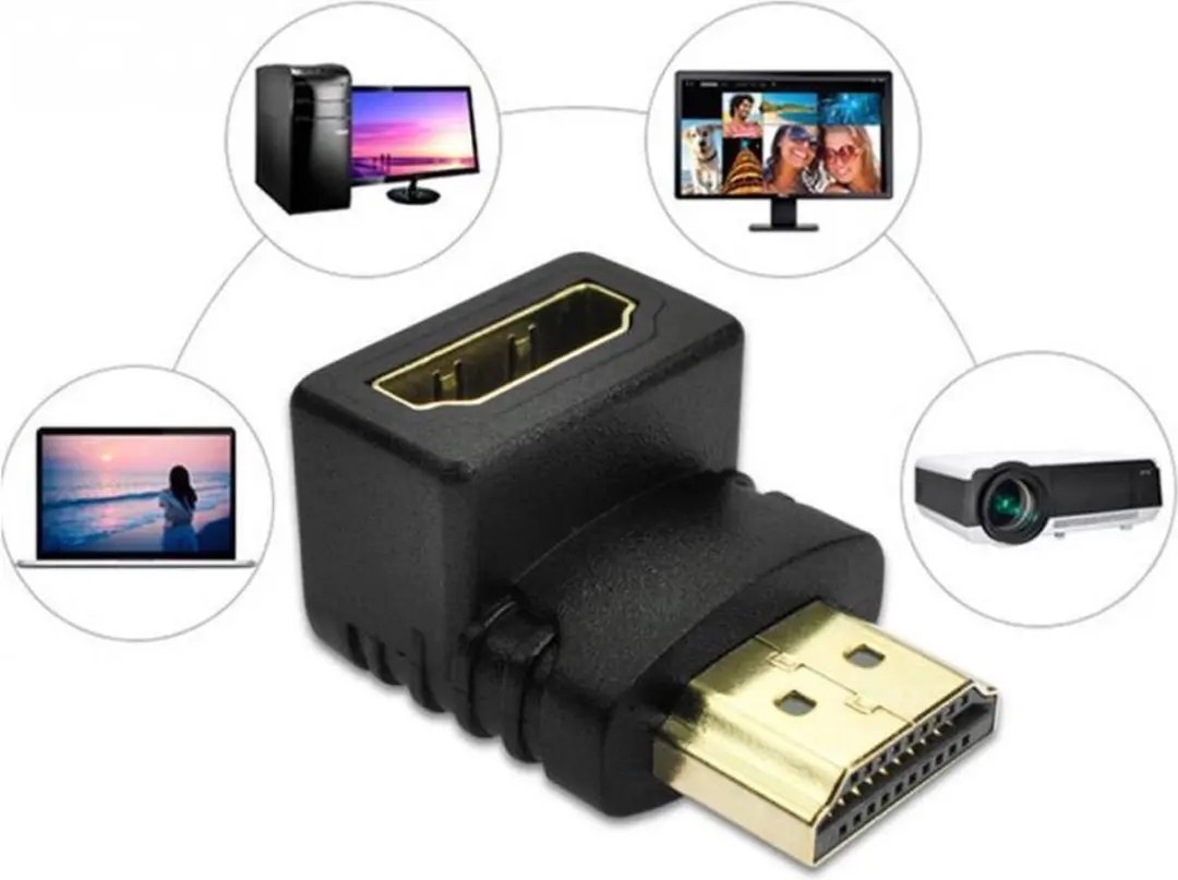 NÖRDIC HDMI-N5011 HDMI Haakse Adapter - 4K - Zwart
