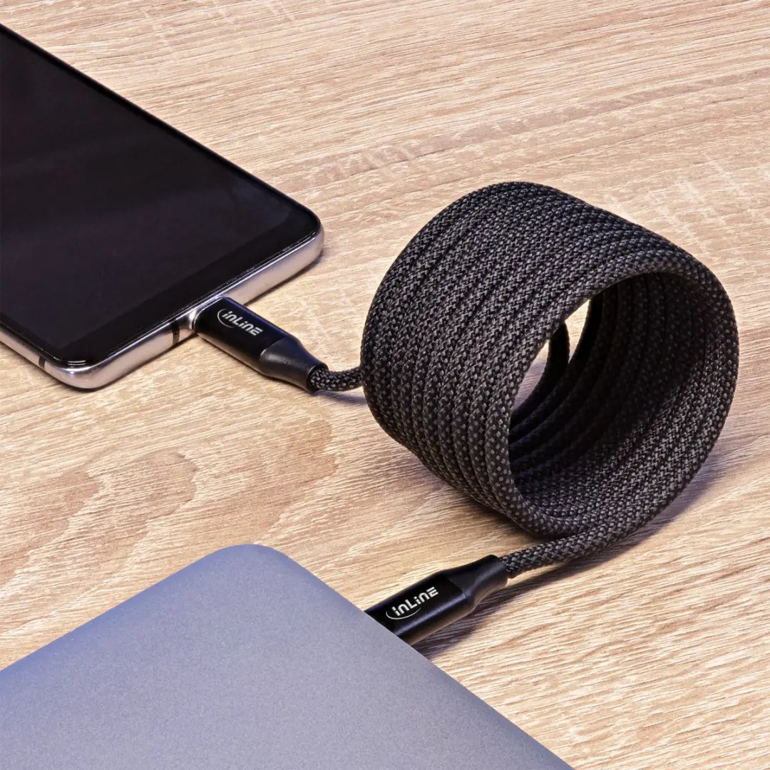 InLine USB-C Magnetische Kabel PD 100W 1m - Zwart