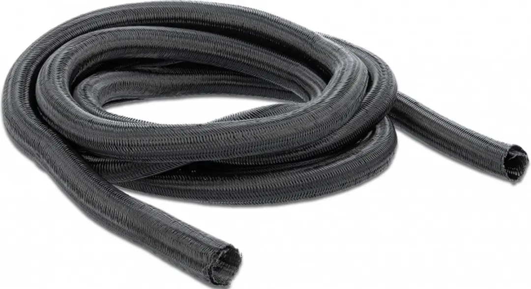 Delock Gevlochten Kous 2m x 13mm - Zwart
