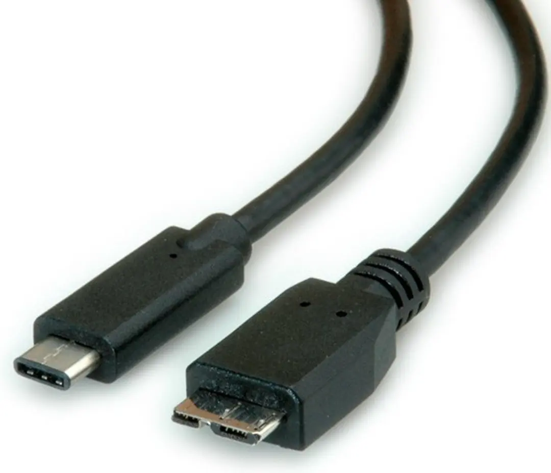 Roline USB 3.2 Gen 1 C naar Micro B Kabel 1m - Zwart