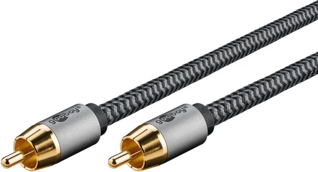 Goobay Plus RCA Subwoofer/Stereo Kabel - Zwart-Grijs