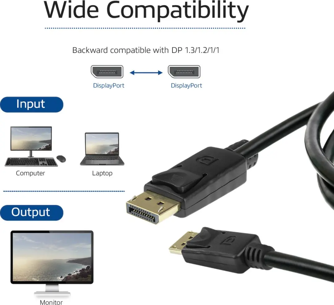 ACT DisplayPort 1.4 Kabel 8K 2m AK4073 - Zwart