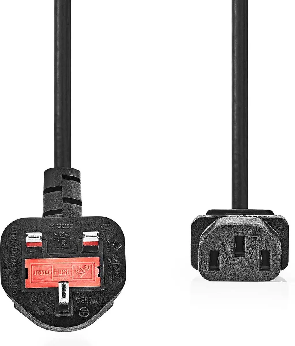 Nedis Stroomkabel CEGL11100BK20 - UK Male - 2.00m - Zwart