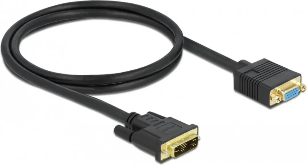 Delock DVI naar VGA Kabel 1m - Zwart