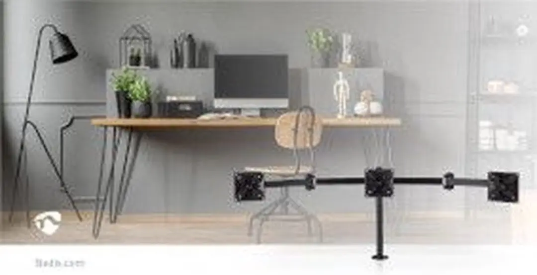 Nedis ERGOTMM100 Monitorbeugel 3 Schermen - 14-24" - Zwart