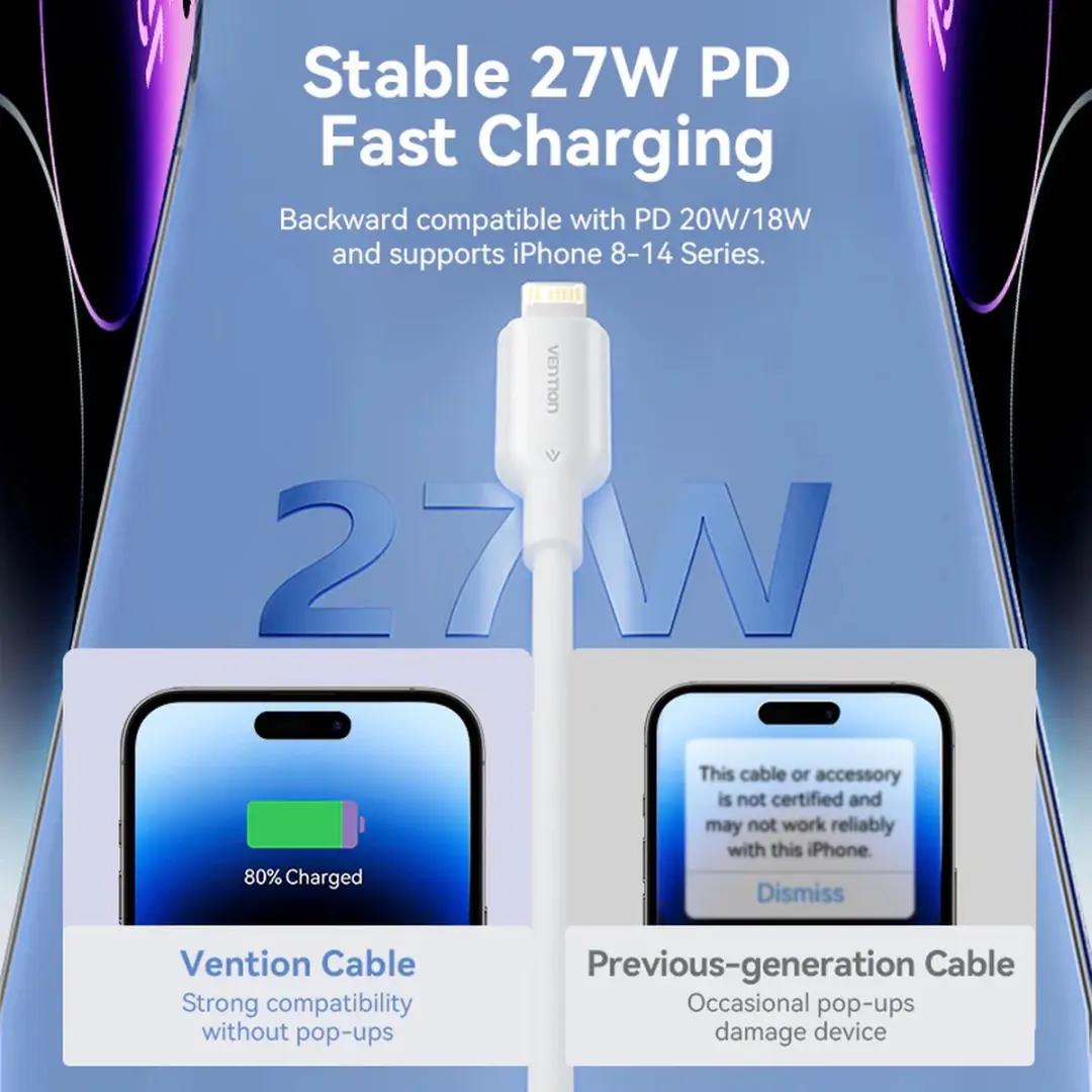 Vention Lightning Kabel - Zwart