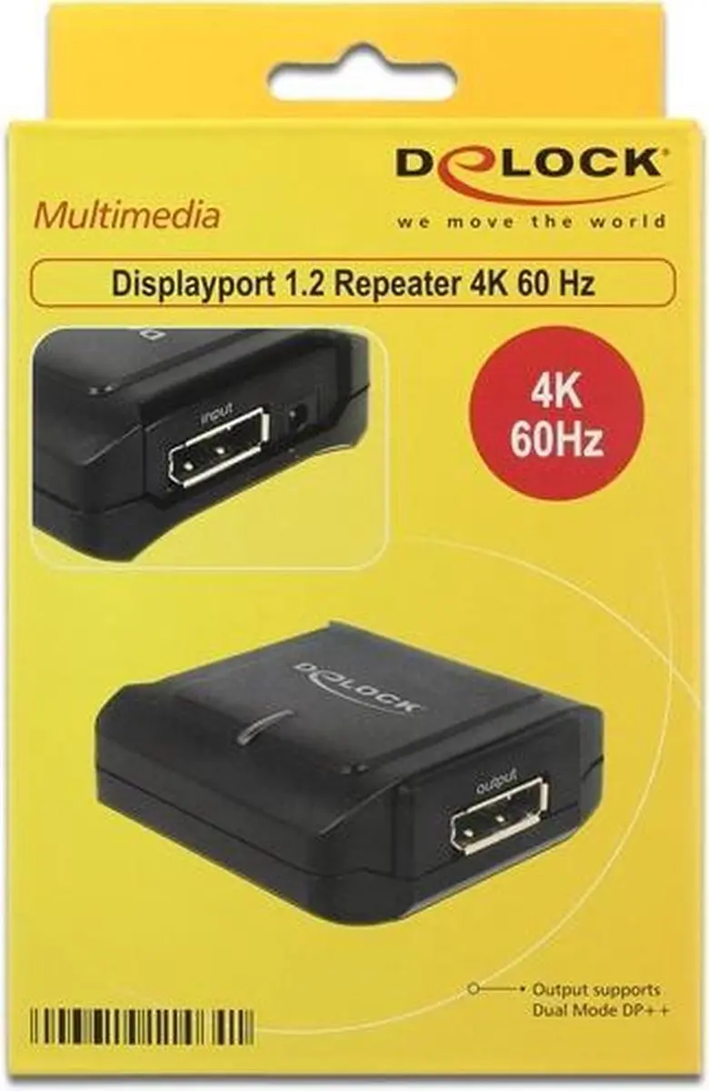 Delock DisplayPort Repeater T.11464 - 4K 60Hz - Zwart