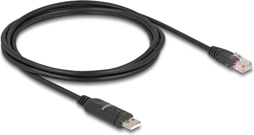 Delock USB 2.0 naar RS-232 Adapter RJ45 - 1,8m - Zwart