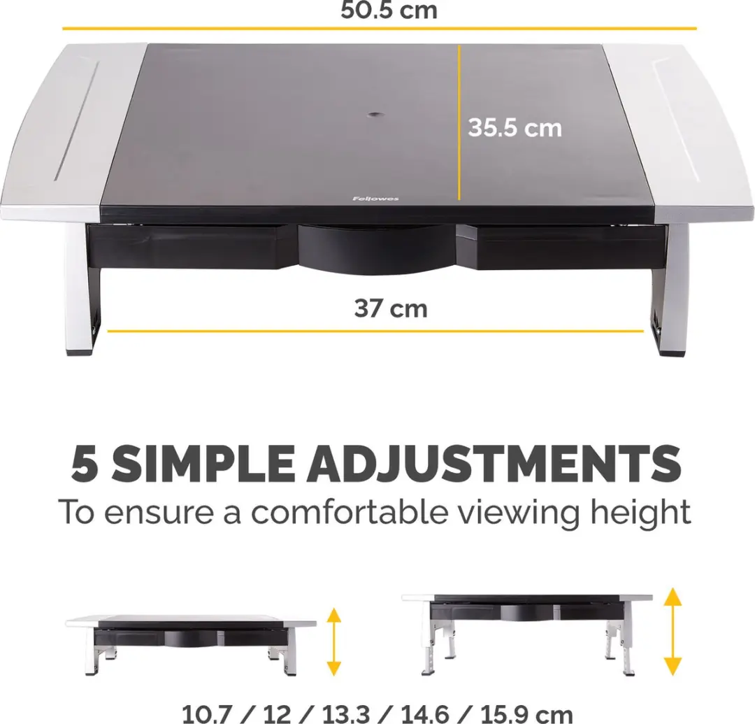 Fellowes Office Suites 8031101 Monitorstandaard - Zwart/Zilver - afbeelding 6 van 6