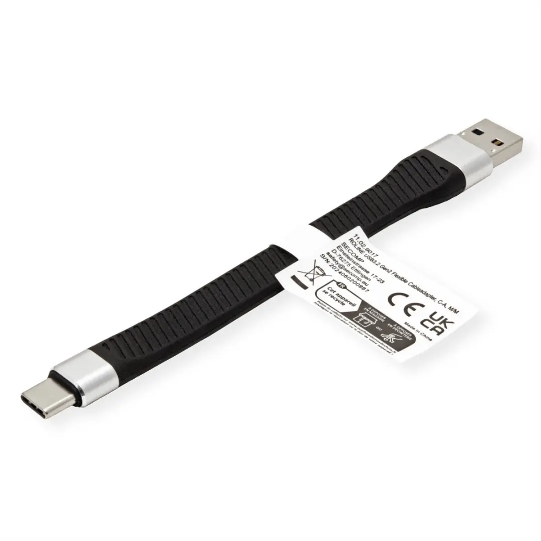 Roline USB 3.2 Gen 2 Siliconen Kabel C-A M/M 11cm
