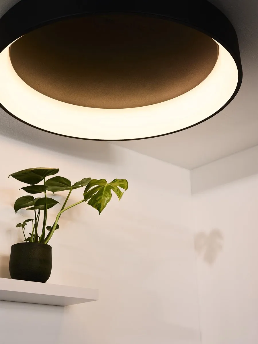 Lucide Talowe LED Plafondlamp Ø80cm - 80W 3000K - Zwart