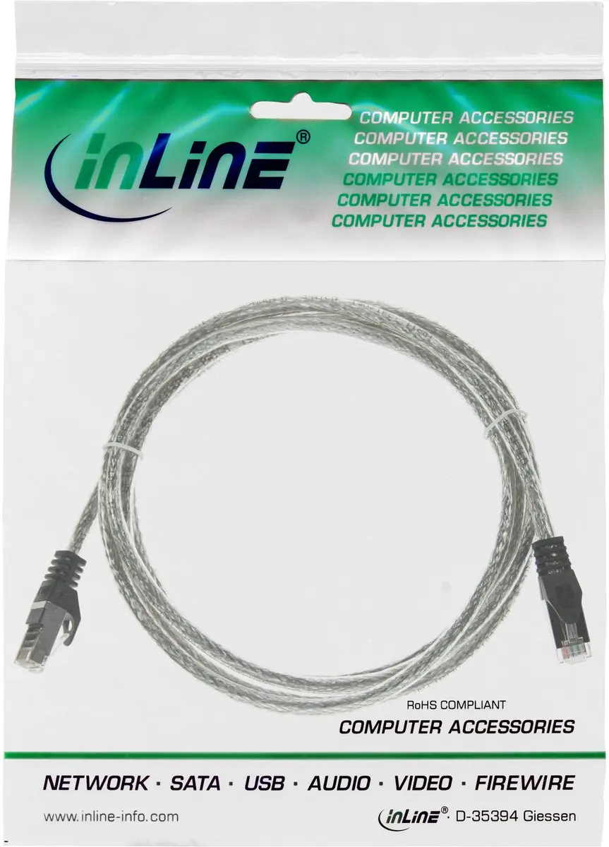 InLine Patchkabel S-FTP Cat.5e 3m - Transparant