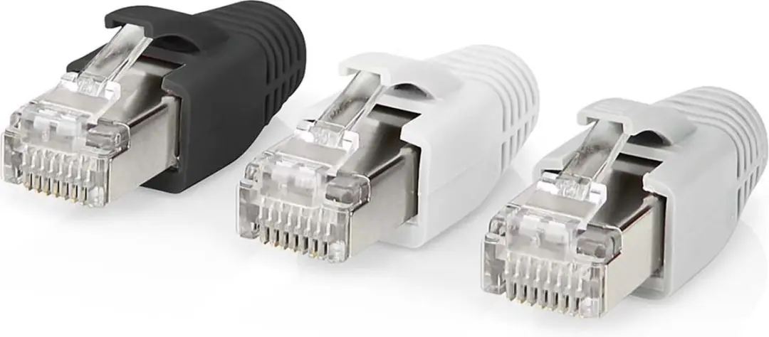 Nedis RJ45 Pass Through FTP CAT6a Connector - 10 Stuks - Verguld - Grijs