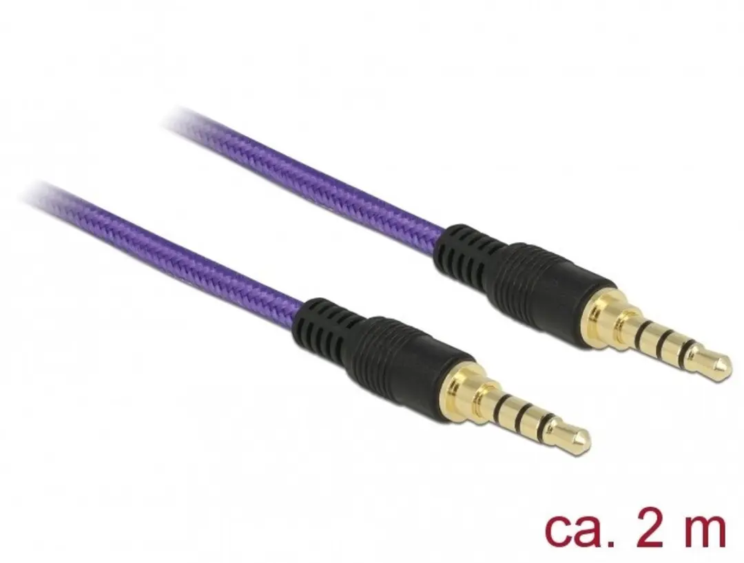 Delock Klinkenkabel 3,5mm 4-pin - 2m - Paars