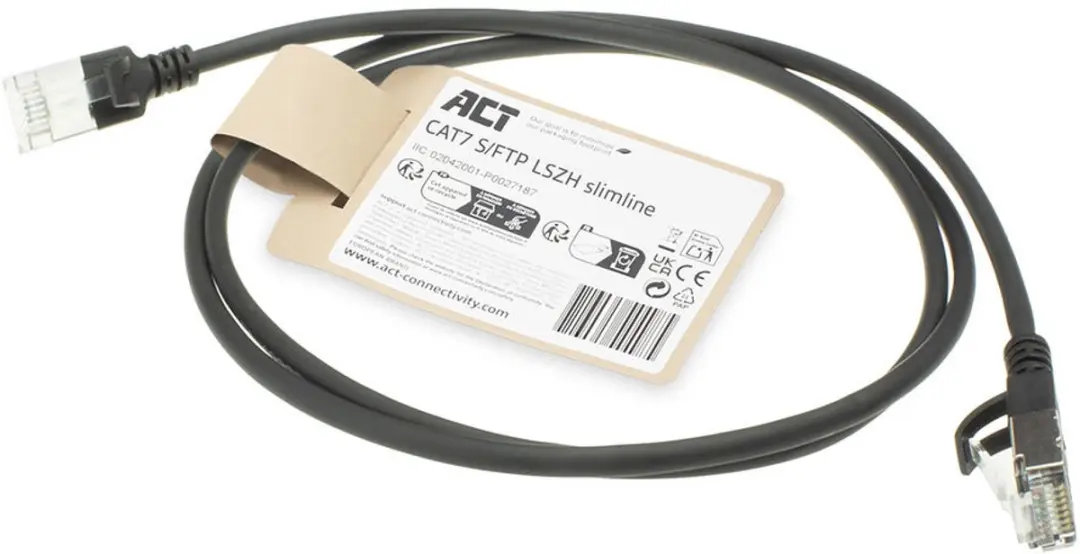 ACT DF7951 CAT7 Patchkabel 1,5m - Zwart - afbeelding 6 van 6