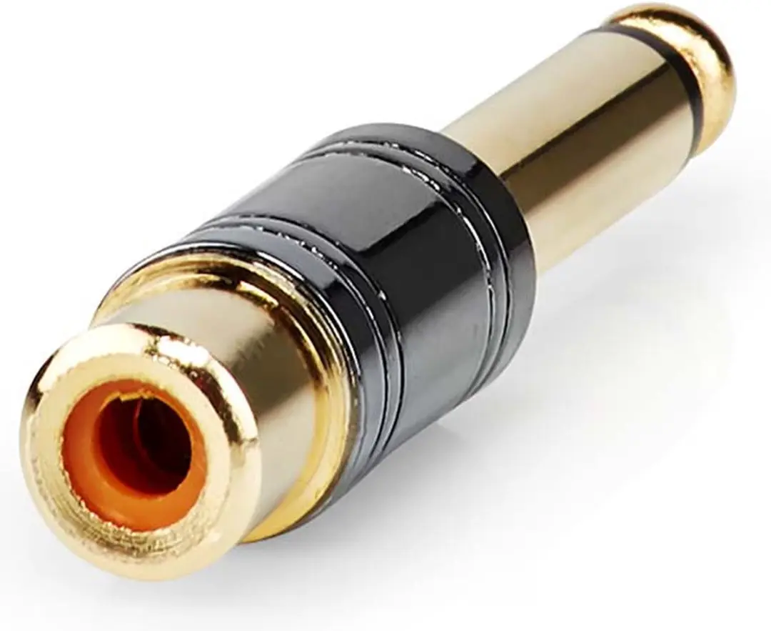 Nedis Mono-Audioadapter 6,35mm Male naar RCA Female - Verguld - Metaal