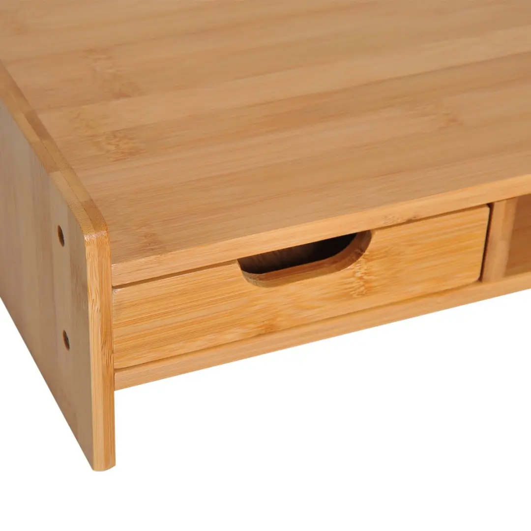 Homcom Bamboe Monitorstandaard 49cm - Naturel - afbeelding 6 van 6