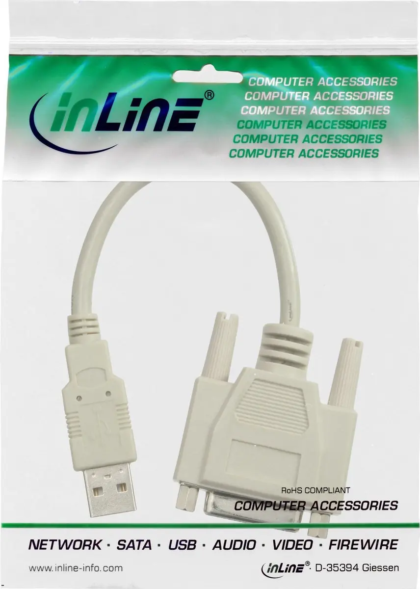InLine USB naar GamePort Adapter 0,20m - Beige