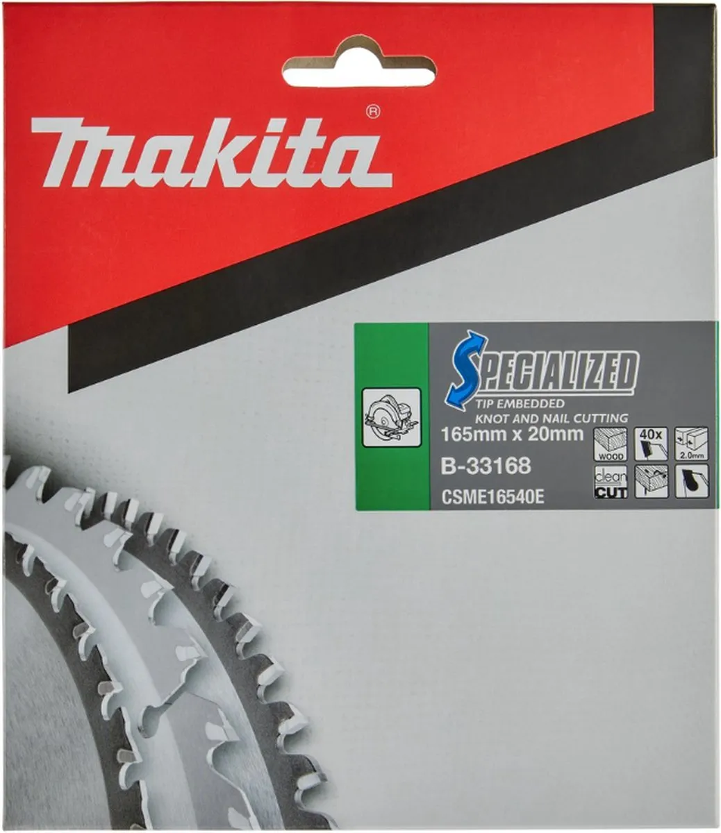 Makita Cirkelzaagblad B-33168 Hout 165mm 40T