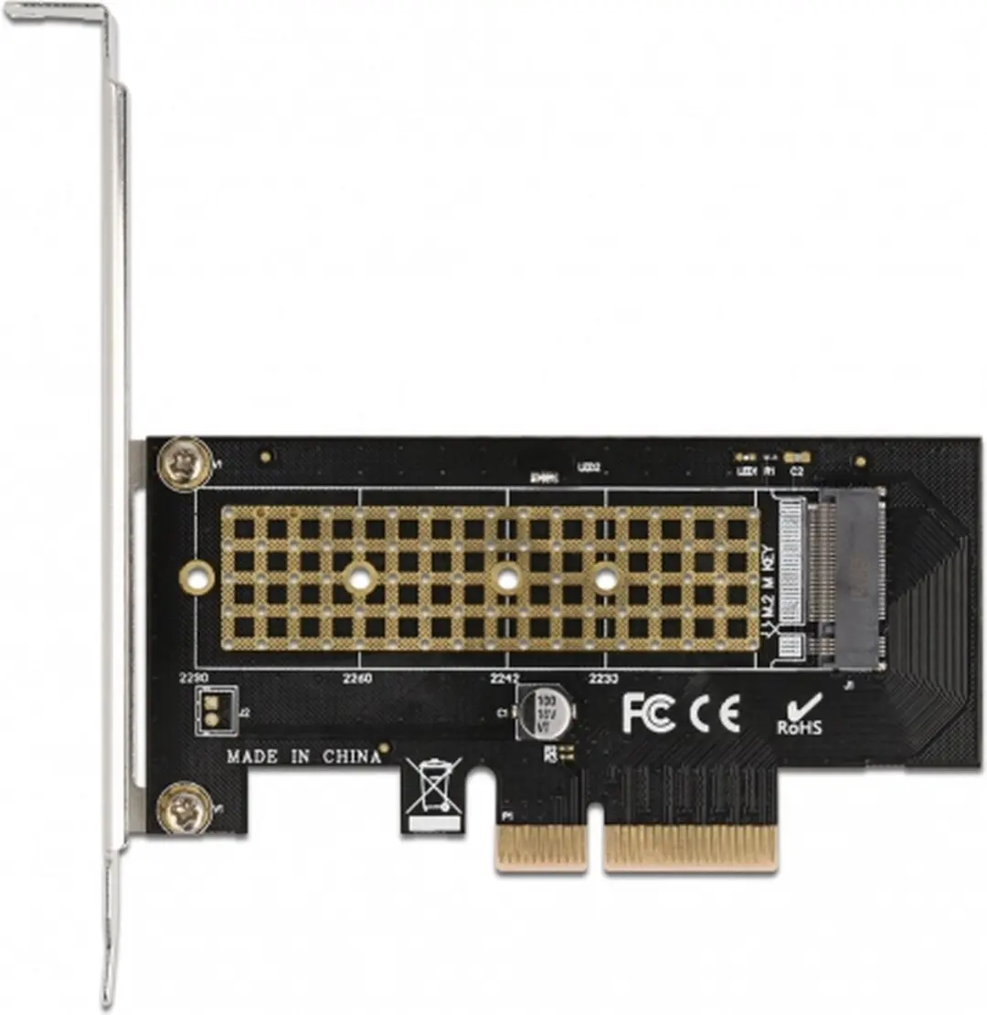 Delock PCIe x4 naar M.2 NVMe 80mm - Groen/Grijs