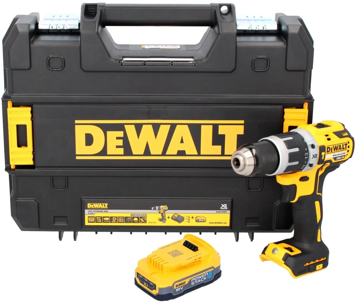 DeWalt DCD796E1T Accu Klopboormachine 18V XR Powerstack - 13mm