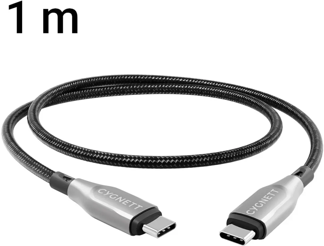 Cygnett Armoured USB-C naar USB-C Kabel 1m - Zwart