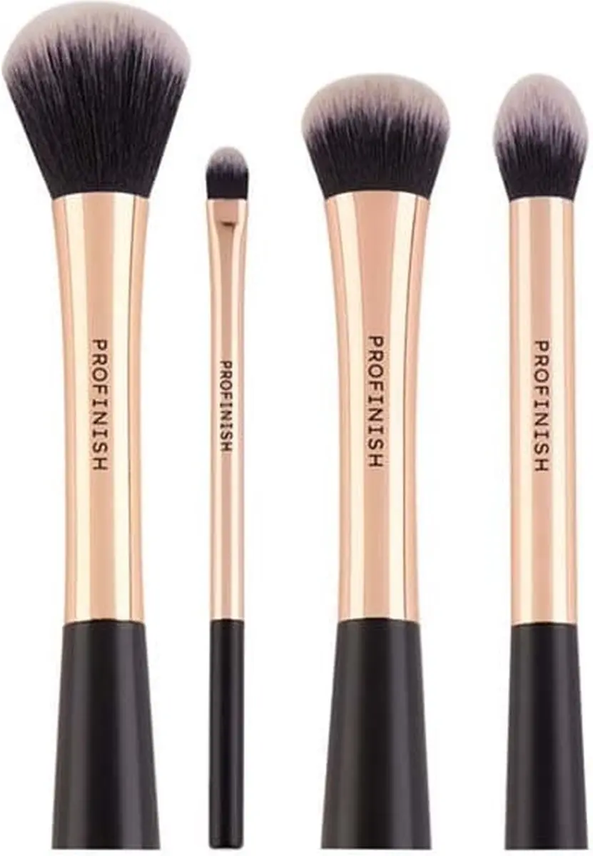 Profusion Makeup Core Collection Poeder & Blush Kwasten - 4 Stuks - Zwart