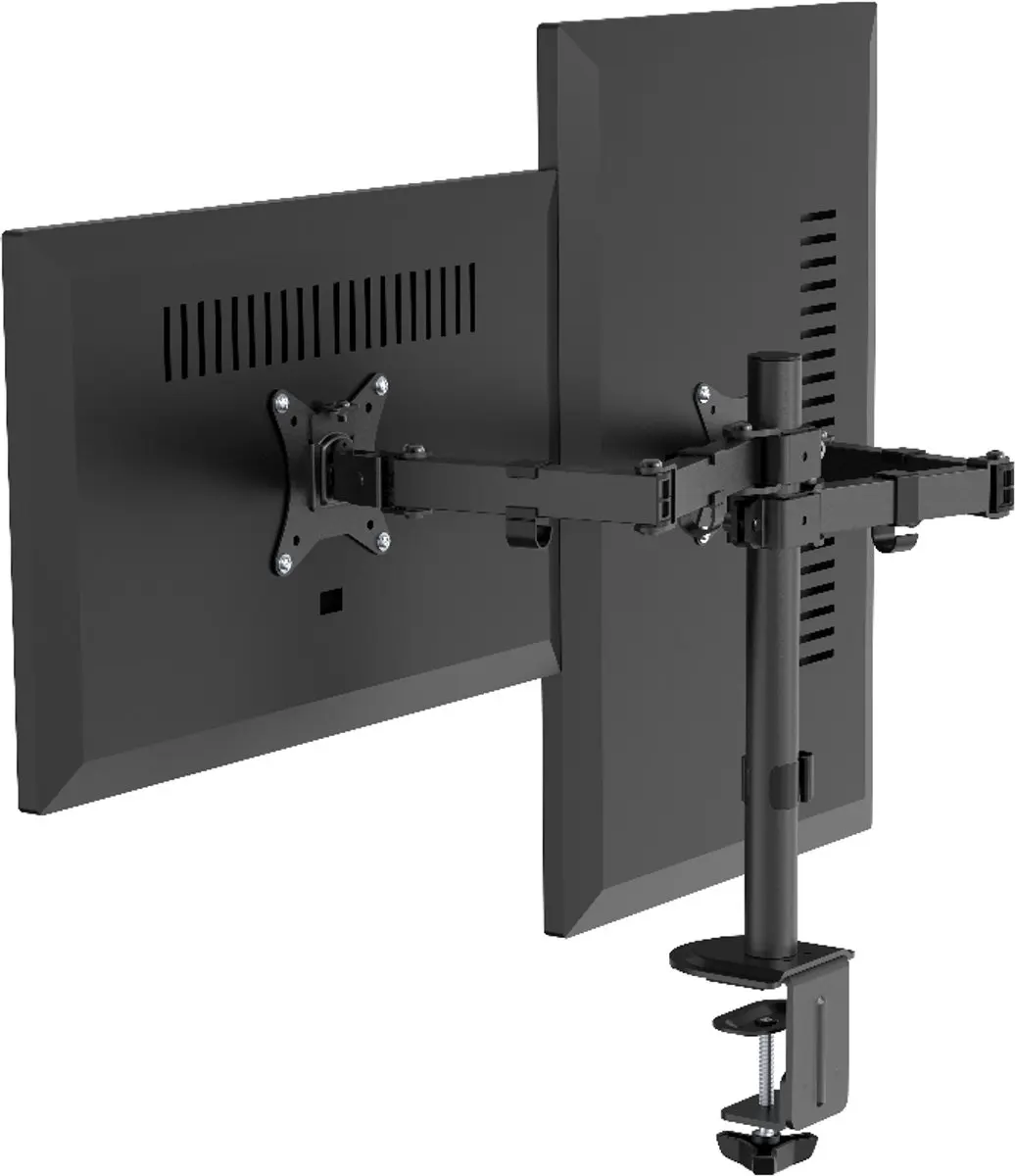 Gembird MA-D2-03 Monitorarm Dubbel - 17-32" - 9kg per Monitor - Zwart