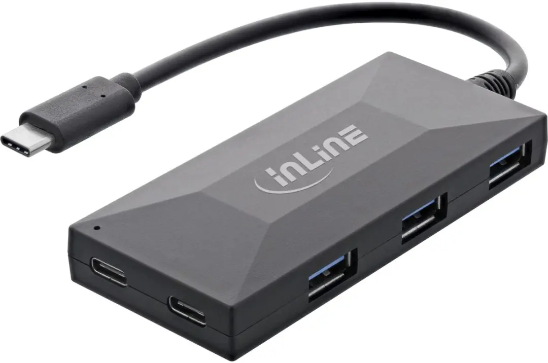 InLine USB Hub 3x USB-A 2x USB-C 5Gbps - 0,15m - Zwart